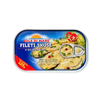 Skuša fileti 125gr u biljnom ulju Sole di Mare